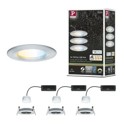 Spot encastré LED Nova Coin IP44 rond 78mm Tunable White 3x6W 3x530lm 230V Alu tourné Aluminium