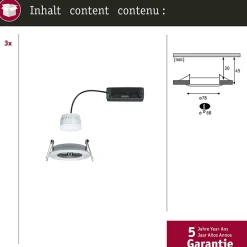 Spot encastré LED Nova Coin IP44 rond 78mm Tunable White 3x6W 3x530lm 230V Alu tourné Aluminium