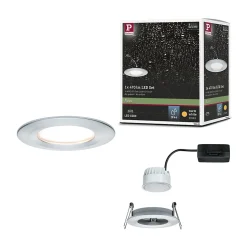 Spot encastré LED Nova Coin Luminaire individuel fixe IP44 rond 78mm Coin 6W 470lm 230V 2700K Alu tourné