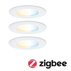 Spot encastré LED Nova Coin IP44 rond 78mm Tunable White 3x6W 3x530lm 230V Blanc dépoli Aluminium