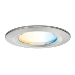 Spot encastré LED Nova Coin IP44 rond 78mm Tunable White 6W 530lm 230V Acier brossé Aluminium
