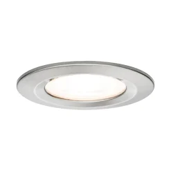 Spot encastré LED Nova fixe IP44 rond 78mm GU10 6,5W 460lm 230V 2700K Acier brossé