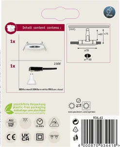 Spot encastré LED Nova fixe IP44 rond 78mm GU10 6,5W 460lm 230V 2700K Blanc dépoli