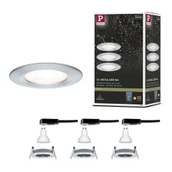 Spot encastré LED Nova Kit de base fixe IP44 rond 78mm GU10 3x6,5W 3x460lm 230V 2700K Alu tourné