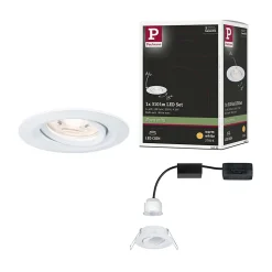 Spot encastré LED Nova Mini Coin Luminaire individuel orientable rond 66mm 15 Coin 4W 310lm 230V 2700K Blanc dépoli