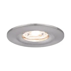 Spot encastré LED Nova Mini Coin Luminaire individuel fixe IP44 rond 65mm Coin 4W 310lm 230V 2700K Acier brossé