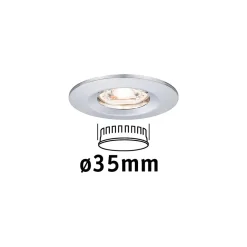 Spot encastré LED Nova Mini Coin Luminaire individuel fixe IP44 rond 65mm Coin 4W 310lm 230V 2700K Chrome