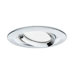 Spot encastré LED Nova Plus Coin Luminaire individuel orientable IP65 rond 93mm 30 Coin 6W 470lm 230V gradable 2700K Chrome