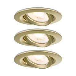 Spot encastré LED Nova Plus Kit de 3 IP65 rond 93mm 30 GU10 3x6W 3x460lm 230V gradable 2700K Doré mat