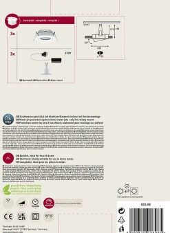 Spot encastré LED Nova Plus Kit de 3 orientable IP65 rond 93mm 30 GU10 3x7W 3x460lm 230V gradable 2700K Blanc dépoli