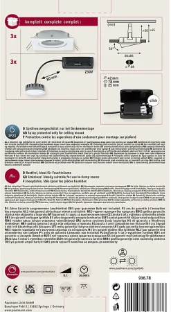 Spot encastré LED Nova Plus Coin Kit de base orientable carré 84x84mm 50 Coin 3x6W 3x470lm 230V gradable 2700K Blanc dépoli