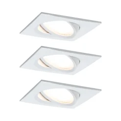 Spot encastré LED Nova Plus Coin Kit de base orientable carré 84x84mm 50 Coin 3x6W 3x470lm 230V gradable 2700K Blanc dépoli