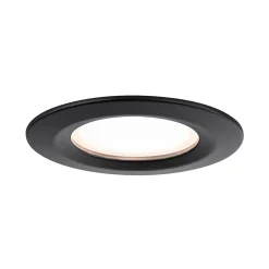 Spot encastré LED Nova Plus Coin Kit de base fixe IP44 rond 78mm Coin 3x6W 3x470lm 230V gradable 2700K Noir mat