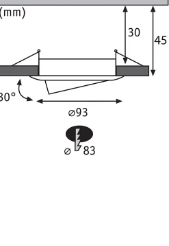 Spot encastré LED Nova Plus Coin Kit de base orientable IP65 rond 93mm 30 Coin 3x6W 3x470lm 230V gradable 2700K Noir mat