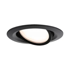 Spot encastré LED Nova Plus Coin Luminaire individuel orientable IP65 rond 93mm 30 Coin 6W 470lm 230V gradable 2700K Noir mat