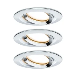 Spot encastré LED Nova Plus Coin Kit de base orientable IP65 rond 93mm 30 Coin 3x6W 3x470lm 230V gradable 2700K Chrome