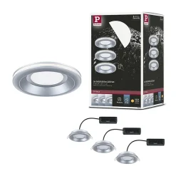 Spot encastré LED Sormus Kit de 3 IP65 rond 100mm 3x4,8W / 1,5W 3x300lm 230V 3000K Chrome mat