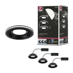 Spot encastré LED Sormus Kit de 3 IP65 rond 100mm 3x4,8W / 1,5W 3x300lm 230V 3000K Noir