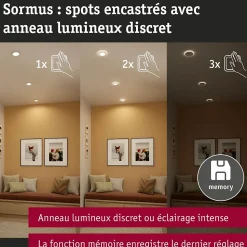 Spot encastré LED Sormus Luminaire individuel IP65 rond 100mm 4,8W / 1,5W 300lm 230V 3000K Blanc