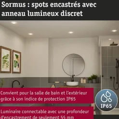 Spot encastré LED Sormus Luminaire individuel IP65 rond 100mm 4,8W / 1,5W 300lm 230V 3000K Blanc