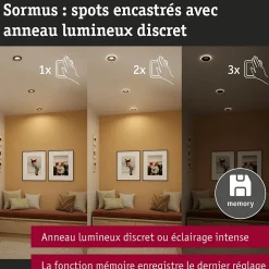 Spot encastré LED Sormus Luminaire individuel IP65 rond 100mm 4,8W / 1,5W 300lm 230V 3000K Noir