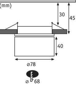 Spot encastré LED Spircle rond 78mm 8W 550lm 230V 3000K Noir mat
