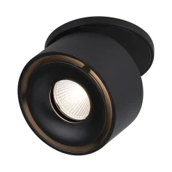 Spot encastré LED Spircle rond 78mm 8W 550lm 230V 3000K Noir mat