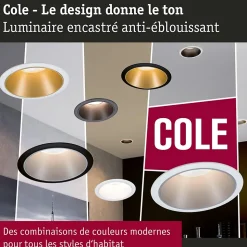 Spot encastré LED 3-Step-Dim Cole Coin Kit de 1 IP44 rond 88mm Coin 6W 470lm 230V gradable 2700K Blanc