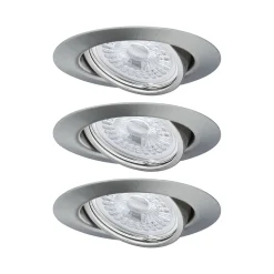 Spot encastré LED 3-Step-Dim Base Kit de base orientable rond 90mm 20 GU10 3x5W 3x350lm 230V gradable 3000K Acier brossé