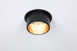 Spot encastré LED 3-Step-Dim Gil Coin IP44 rond 68mm Coin 6W 470lm 230V gradable 2700K Noir mat Doré