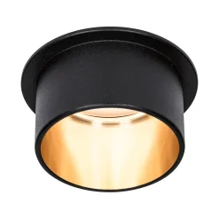 Spot encastré LED 3-Step-Dim Gil Coin IP44 rond 68mm Coin 6W 470lm 230V gradable 2700K Noir mat Doré