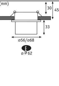 Spot encastré LED 3-Step-Dim Gil Coin IP44 rond 68mm Coin 6W 470lm 230V gradable 2700K Blanc dépoli Acier brossé