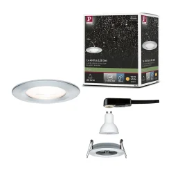 Spot encastré LED 3-Step-Dim Nova IP44 rond 78mm GU10 6,5W 460lm 230V gradable 2700K Alu tourné