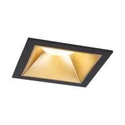 Spot encastré LED 3-Step-Dim Cole Coin Kit de 1 IP44 carré 88x88mm Coin 6W 470lm 230V gradable 2700K Noir Doré mat