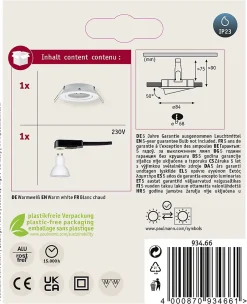 Spot encastré LED 3-Step-Dim Nova orientable rond 84mm 50 GU10 6,5W 460lm 230V gradable 2700K Blanc dépoli