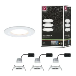 Spot encastré LED 3-Step-Dim Nova Coin Kit de base fixe IP44 rond 78mm Coin 3x6W 3x470lm 230V gradable 2700K Blanc dépoli