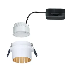 Spot encastré LED 3-Step-Dim Gil Coin IP44 rond 68mm Coin 6W 470lm 230V gradable 2700K Blanc dépoli Doré