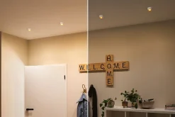 Spot encastré LED 3-Step-Dim Gil Coin IP44 rond 68mm Coin 6W 470lm 230V gradable 2700K Blanc dépoli Doré