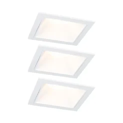 Spot encastré LED 3-Step-Dim Cole Coin Kit de 3 IP44 carré 88x88mm Coin 3x6W 3x470lm 230V gradable 2700K Blanc