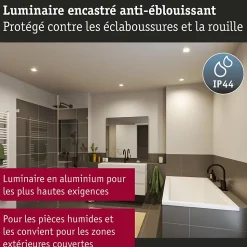 Spot encastré LED 3-Step-Dim Cole Coin Kit de 1 IP44 carré 88x88mm Coin 6W 470lm 230V gradable 2700K Blanc