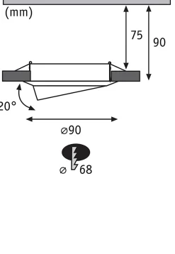 Spot encastré LED 3-Step-Dim Base Kit de base orientable rond 90mm 20 GU10 3x5W 3x350lm 230V gradable 3000K Blanc