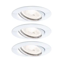 Spot encastré LED 3-Step-Dim Base Kit de base orientable rond 90mm 20 GU10 3x5W 3x350lm 230V gradable 3000K Blanc