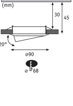 Spot encastré LED 3-Step-Dim Base Coin Kit de base orientable rond 90mm 20 Coin 3x5W 3x370lm 230V gradable 3000K Acier brossé