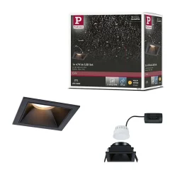 Spot encastré LED 3-Step-Dim Cole Coin Kit de 1 IP44 carré 88x88mm Coin 6W 470lm 230V gradable 2700K Noir