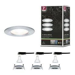 Spot encastré LED 3-Step-Dim Nova Kit de base fixe IP44 rond 78mm GU10 3x6,5W 3x460lm 230V gradable 2700K Alu tourné