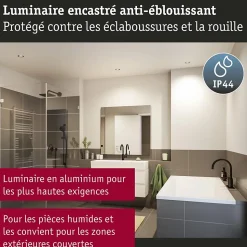 Spot encastré LED 3-Step-Dim Cole Coin Kit de 6 IP44 rond 88mm Coin 6x6W 6x470lm 230V gradable 2700K Argent mat