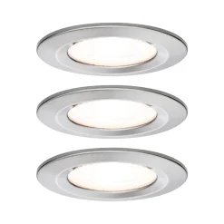 Spot encastré LED 3-Step-Dim Nova Kit de base fixe IP44 rond 78mm GU10 3x6,5W 3x460lm 230V gradable 2700K Acier brossé