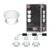 Spot encastré LED 3-Step-Dim Gil Coin Kit de base IP44 rond 68mm Coin 3x6W 3x470lm 230V gradable 2700K Blanc dépoli Acier brossé