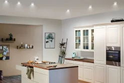 Spot encastré LED 3-Step-Dim Gil Coin Kit de base IP44 rond 68mm Coin 3x6W 3x470lm 230V gradable 2700K Blanc dépoli Acier brossé