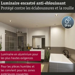 Spot encastré LED 3-Step-Dim Cole Coin Kit de 3 IP44 carré 88x88mm Coin 3x6W 3x470lm 230V gradable 2700K Noir